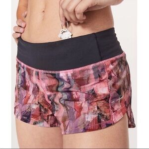 Lululemon Speed Up Shorts in Sun Dazed Multi Pink